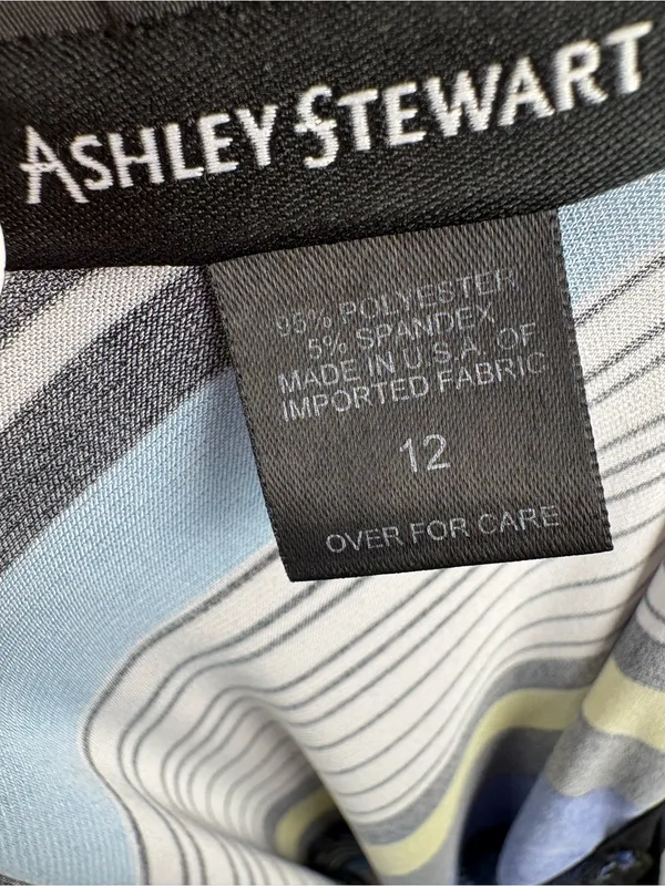 Ashley Stewart Maxi Dress Sleeveless Blue Multi-Stripe Sundress - Image 9