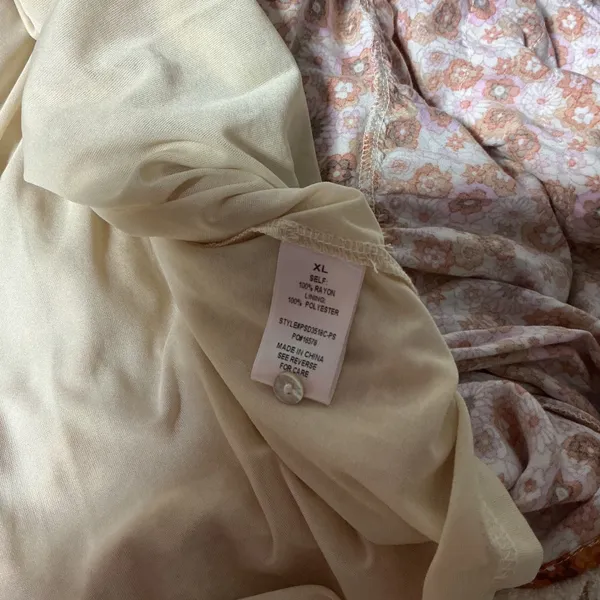 Piper & Scoot Exclusive Cottagecore‎ Floral Smocked Dress Fringe XL PSD3518C - Image 7