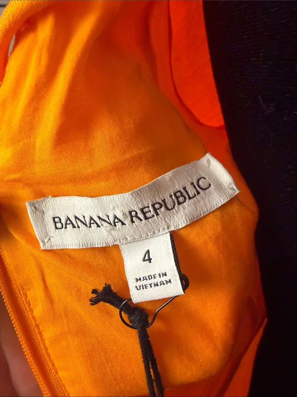 Banana republic NWT Orange Puff-Sleeve Midi/Maxi Dress sz4 - Image 5