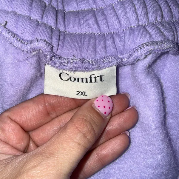 Comfrt Sweatpants Womens 2XL Purple Good Pastel Edit Fleece Joggers Baggy - Image 3