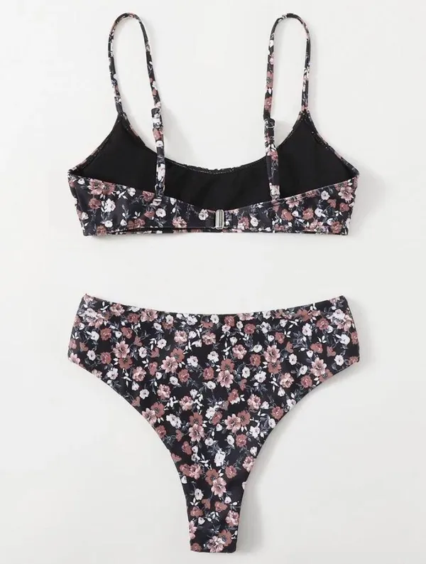 Floral Bikini Black Size XS - Image 2