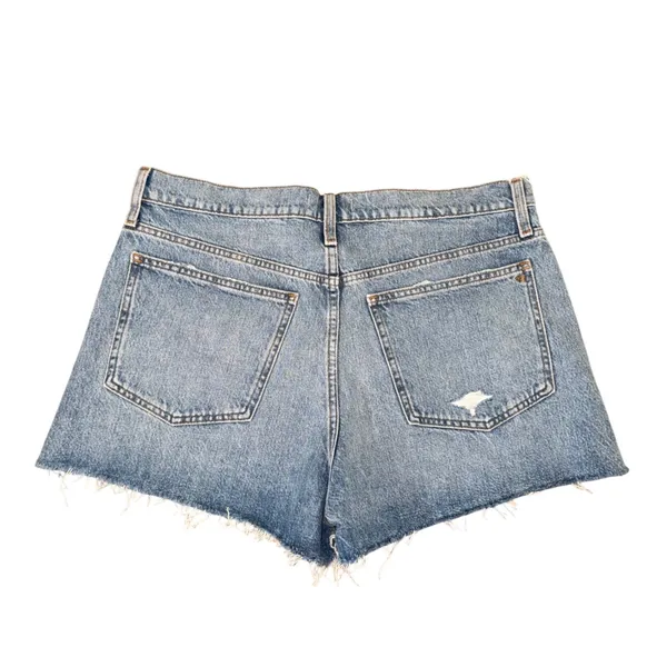 Madewell Relaxed Denim Shorts Women‎ 30 Light Blue Good Distressed Raw Hem - Image 2