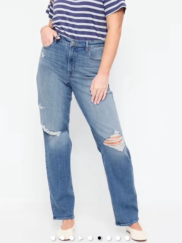 Old Navy Women’s Light Blue O.G. Loose Distressed Jeans Size 6 - Image 7