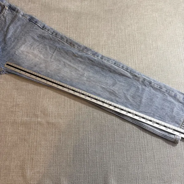 Princess Polly Asymmetric Waist High Rise Straight Leg Jeans‎ Size 4 Blue Denim - Image 6