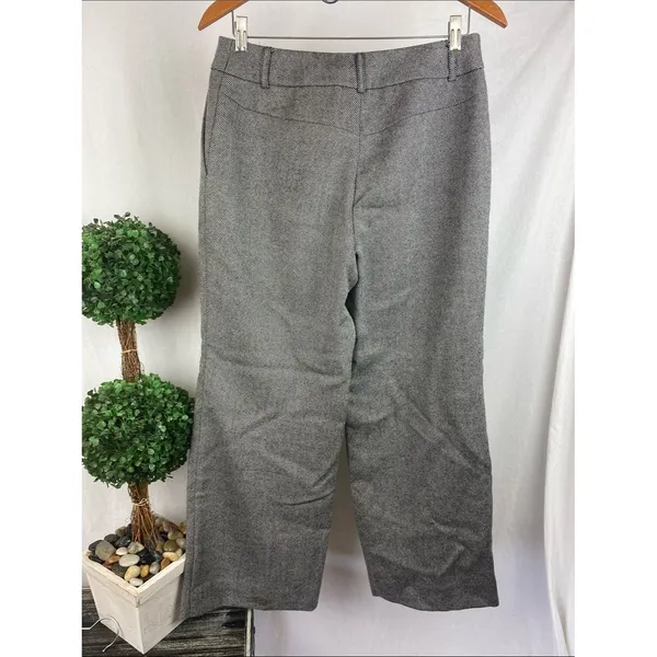 Talbots 100% Wool Black & Gray Thin Striped Trouser Pants 8 - Image 3