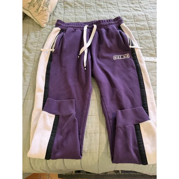 Nike Air Rare Purple White & Black Stripped Pants Large. - Image 6
