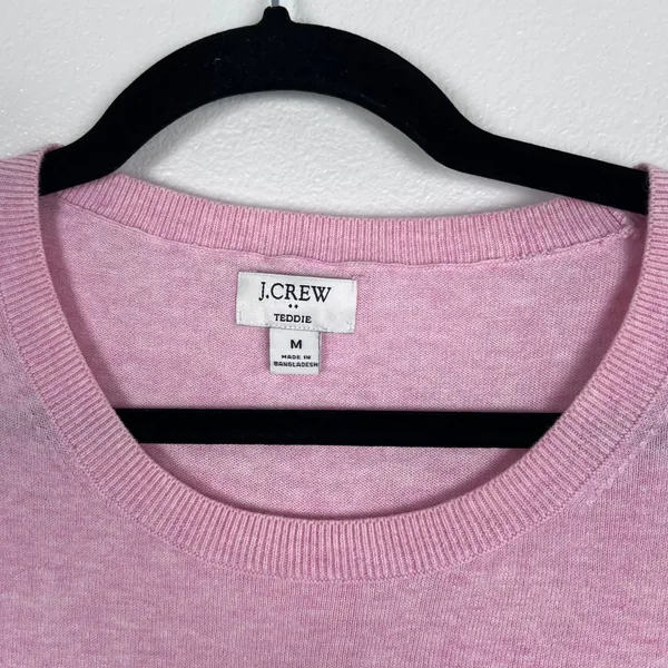 J. Crew Women's Cotton Pullover Knit Sweater Pink Sz M - Image 2