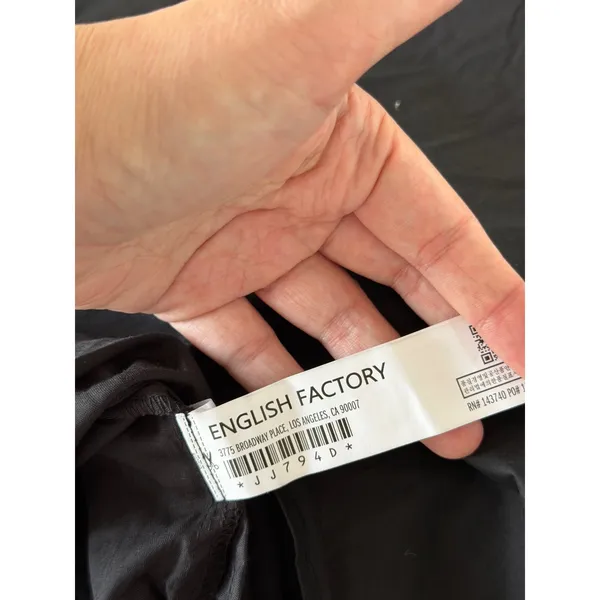 English Factory Dress Black Open‎ Back Crisscross Strap Tiered Midi Small NEW - Image 9