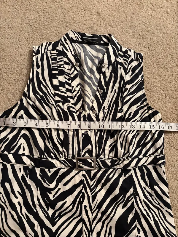 Express Y2K 2000s 00s club party cami tank zebra print going out top sz medium - Image 12