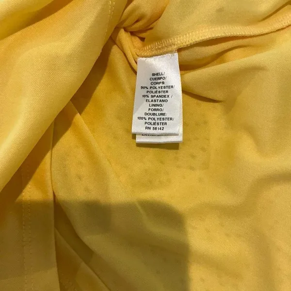 Yellow Eyelet Off The Shoulder‎ Ruffle Cottagecore Derby Shift Dress Size 6 - Image 3