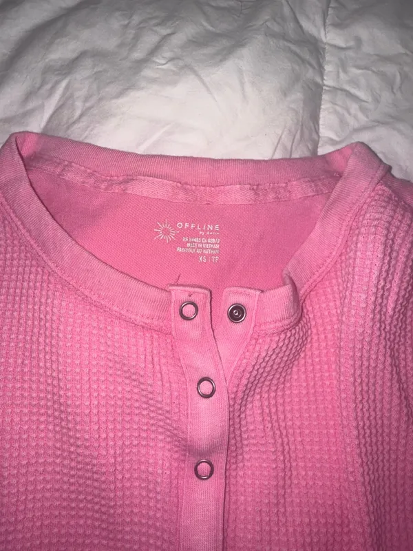 Aerie Pink Waffle Knit Sweater - Image 2