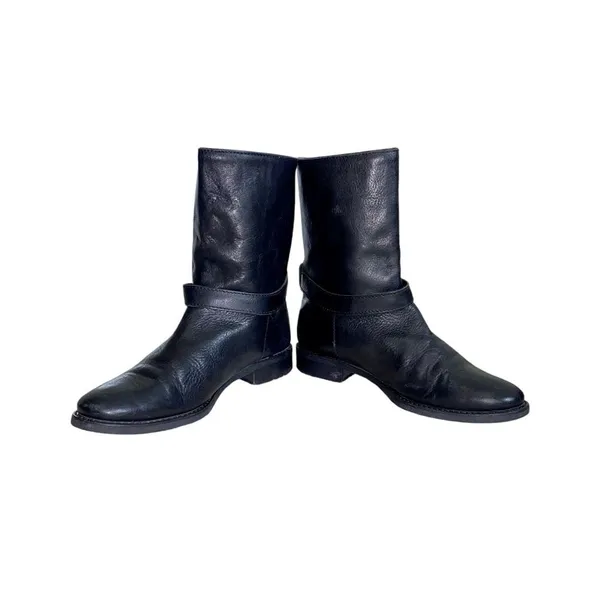 Madewell The Biker Black Leather Slip-On Moto Grunge Biker Ankle Boots Size 7.5 - Image 3