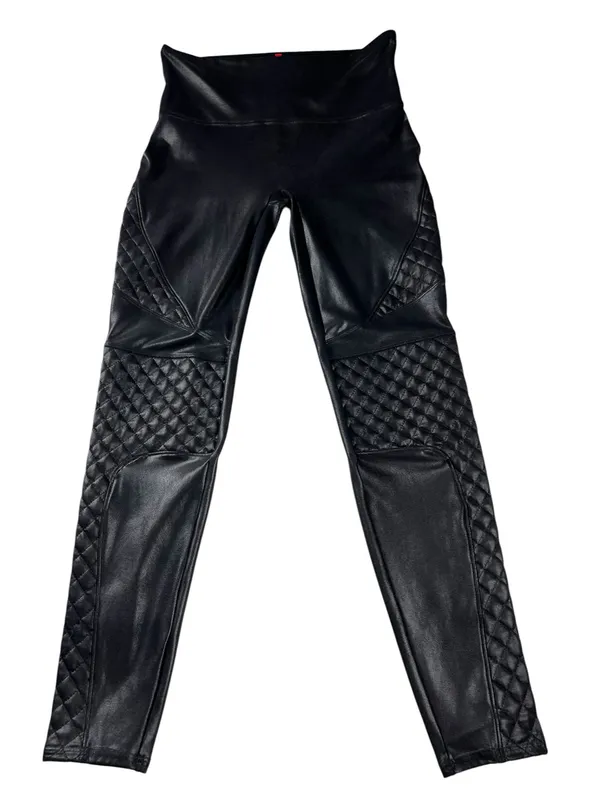 Spanx Quilted Moto Black High Rise Leggings Women’s Size Large - Image 4