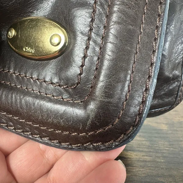 Chloé Bay Shoulder Bag Vintage Medium Brown Leather Gold Hardware Italy Classic - Image 9