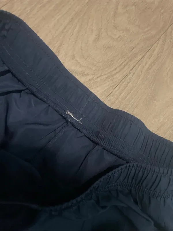 Women's Navy Running Shorts with Light Blue Trim - Image 2