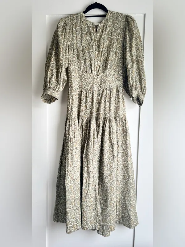 ✨like new✨ Dôen Rosamund Dress in Cream Tilbury Paisley Size XS Puff Sleeve - Image 4