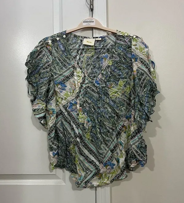 Maeve Anthropologie Maya Flutter Sleeve Top Size 12 US - Image 2