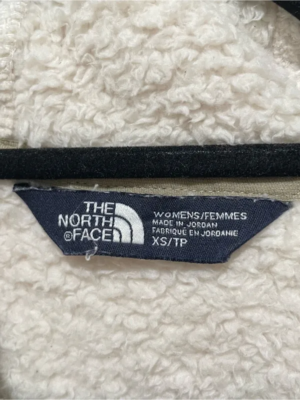 The North Face Sherpa Fleece Pullover Ivory Womens Size XS Hooded Quarter Zip - Image 6