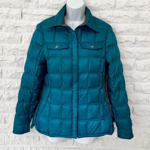 Woolrich Teal Blue ‘Abington’ Quilted Down Puffer Jacket, Size S - Image 2