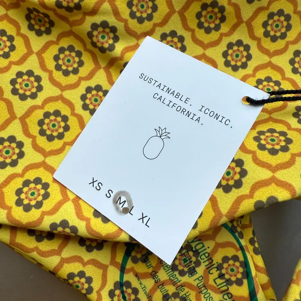SKATIE Bikini Bottoms sz M‎ Yellow Floral Tile Print Sustainable Swimwear NWT - Image 4
