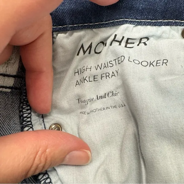 Mother High Waisted Ankle Fray Jeans Womens 24 Raw Hem Skinny Blue Denim Fall - Image 14