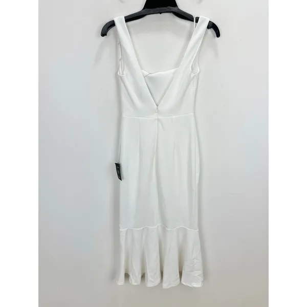Lulus Moment Maker White Square Neck Trumpet Midi Dress Cocktail XS NWT - Image 8
