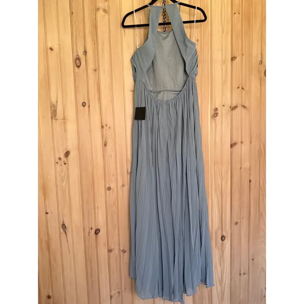 NWT Lulus Rylie Slate Blue Pleated Backless Maxi Dress Bridesmaid Holiday Sz XL - Image 6