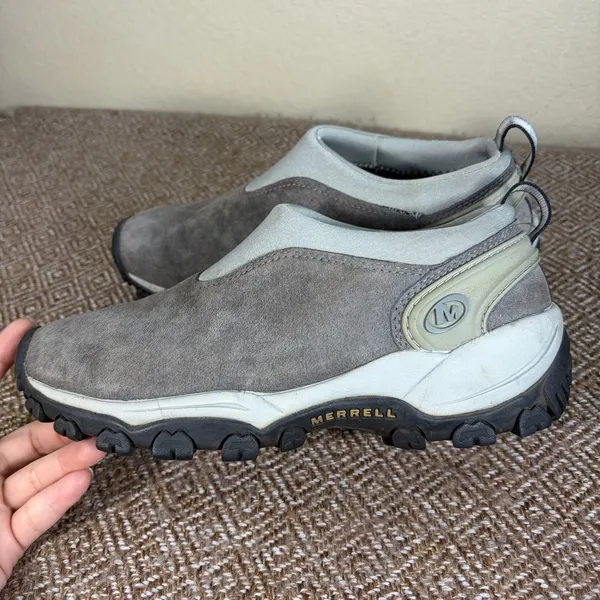 Merrell Womens Gray Suede Size 8 Slip On Shoes Outdoor Hiking Casual Gorpcore - Image 4