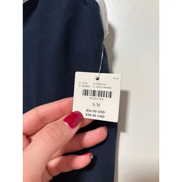 Anthropologie Navy Blue Crop Tank Top S/M - Image 6