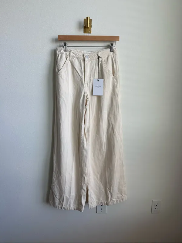 Hidden Jeans Nori High Rise Super Wide Leg Cream Pants Size 25 NWT - Image 6