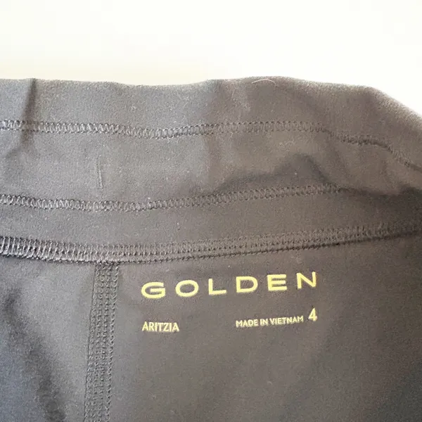 Aritzia Golden Womens Black Drawstring Athletic Yoga Gym Dolphin‎ Shorts Size 4 - Image 2