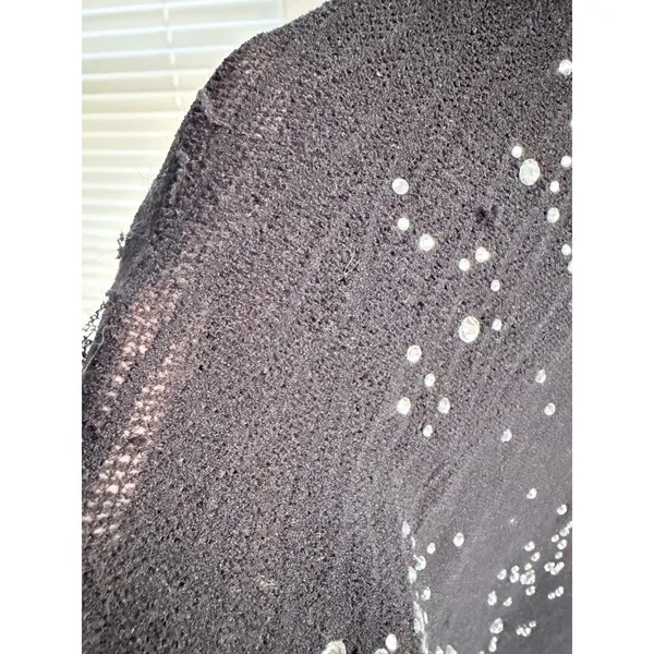 White Fox Black Silver Sequin Strapless Maxi Dress Cutout Going Out One Size - Image 4