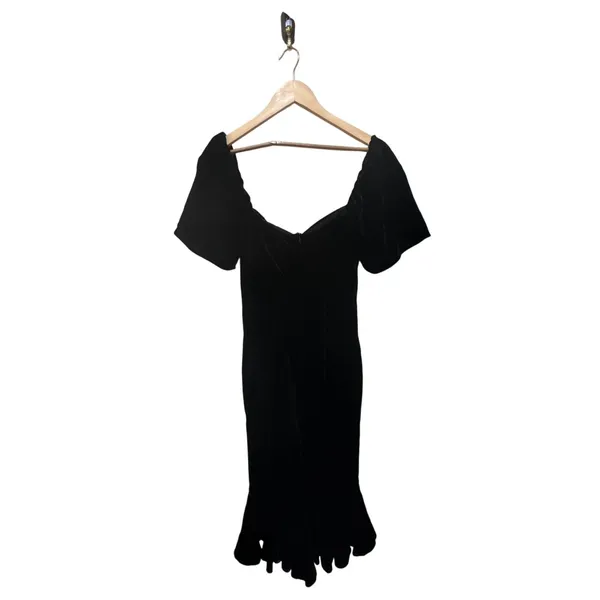 RHODE Sweetheart Velvet Ramona Slim Midi Dress in Jet Black Size 4 New with Tags - Image 13