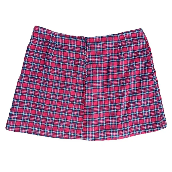 Lip‎ Service Size Large Hot Topic Red Tartan Plaid Skirt Y2K Goth Zippers Pleat - Image 2
