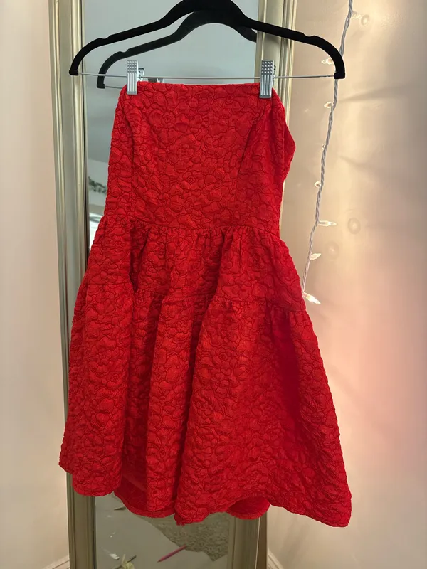 Hello Molly Red Strapless Mini Dress - Image 2
