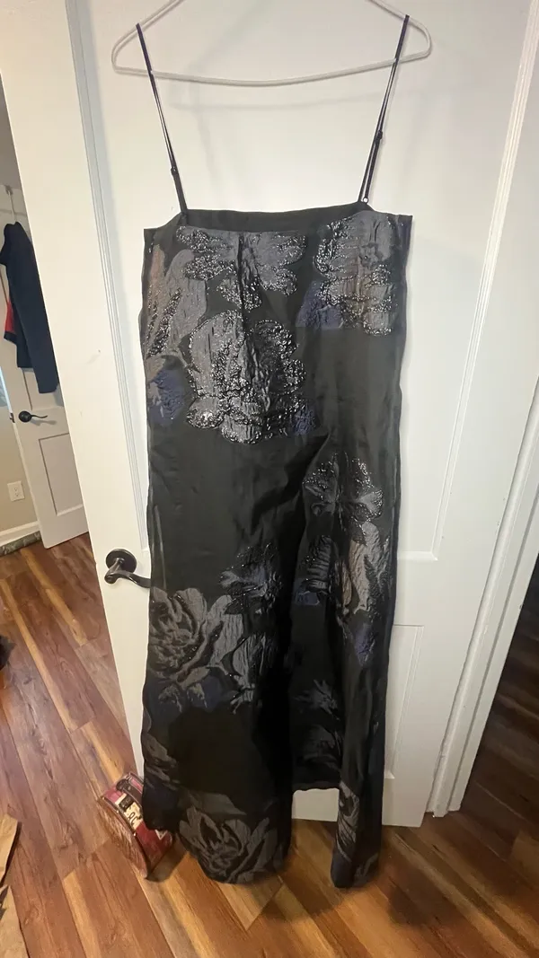 Lulus Black and blue flower gown - Image 2