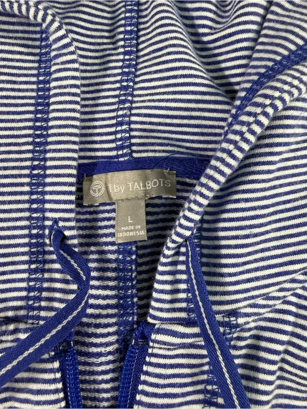 Talbots Blue and White Hooded Zip - Image 6