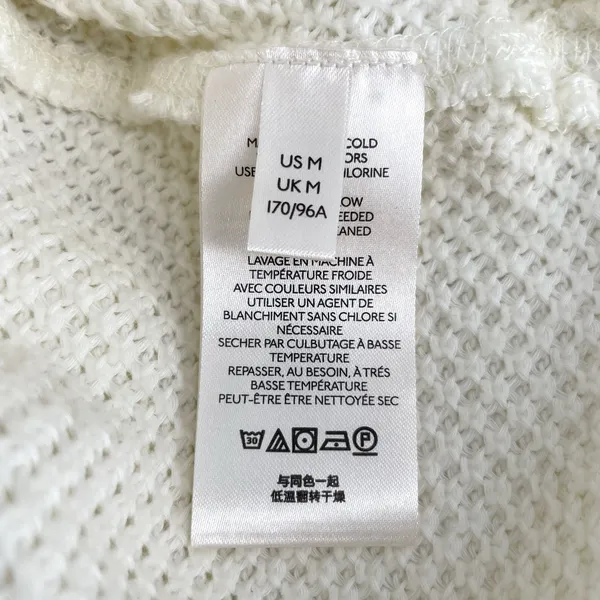 Free People Cream Oversized Fall Knit Sweater Boho Comfort Waffle Top Size M NEW - Image 10
