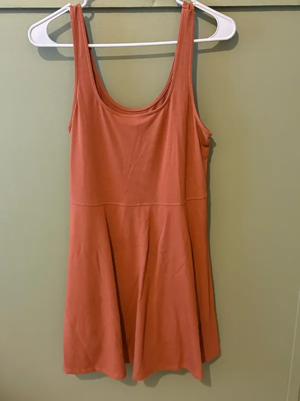 American Eagle Rust Sleeveless Athletic Skater Dress - Image 2