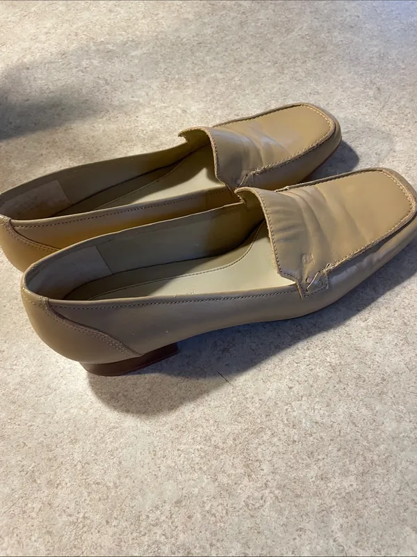 Etienne Aigner Tan Leather Slip-On Loafers - Image 9