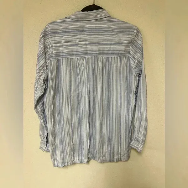 Athleta Button down top lightweight striped button down XL - Image 9