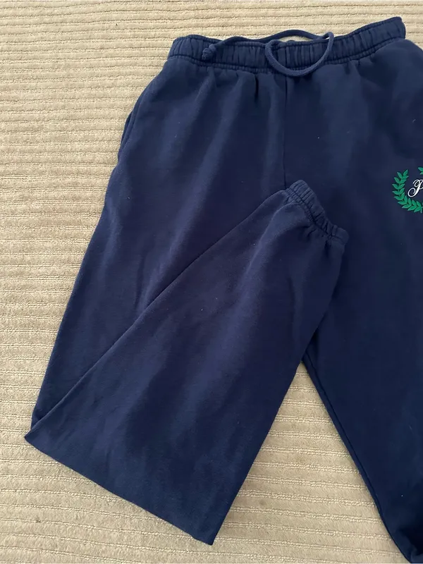 Pink Victoria's Secret Navy Jogger Pants - Green Crest Detail size XS - Image 5