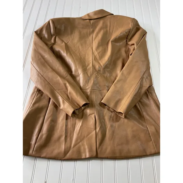 Express Camel Faux Leather Blazer Jacket Plus Size XL NWT Autumn Fall Staple - Image 9