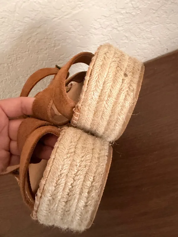 Soludos Womens Como Platform Wedge Sandals Brown suede size 6 preowned - Image 5