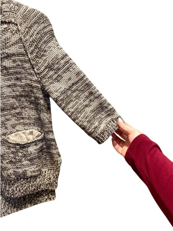 Wilfred Patch Pocket Sweater Beige Size XS Neutral Spring Cropped Casual Boho - Image 9