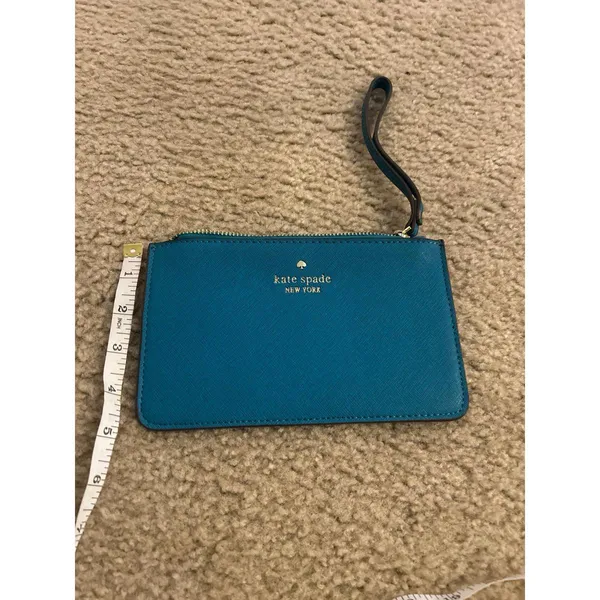Kate Spade Wristlet Clutch Bag with Logo & Zip Closure teal - Image 2