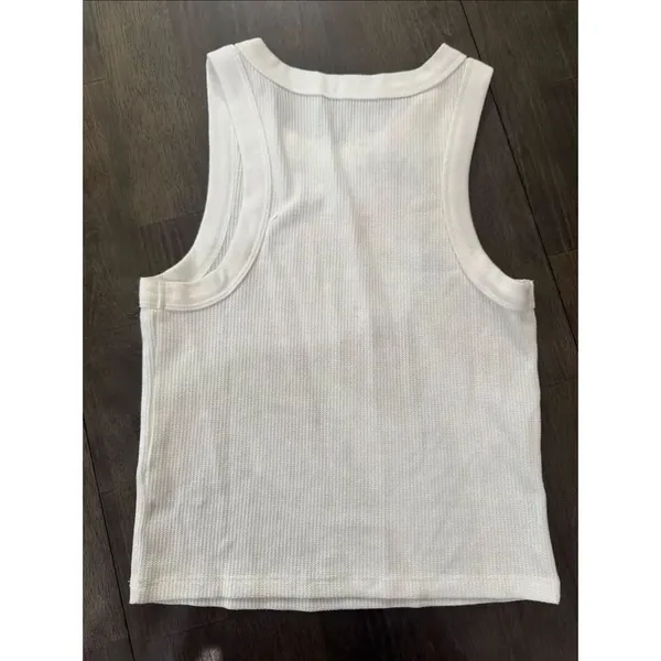 Aeropostale Bow High-Neck Cropped Graphic Waffle Tank - Image 3