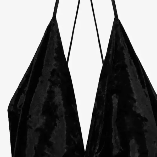 NEW Zara Velvet Mini Dress Black XS‎ - Image 3
