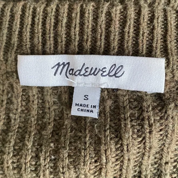 Madewell Thompson olive green pocket pullover sweater - Image 5