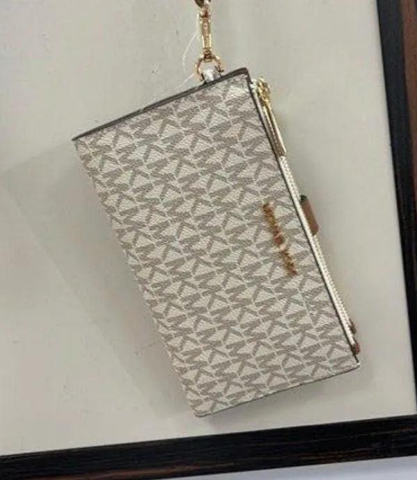 Michael Kors Vanilla Double Zip Wristlet Wallet Phone Purse - Image 2
